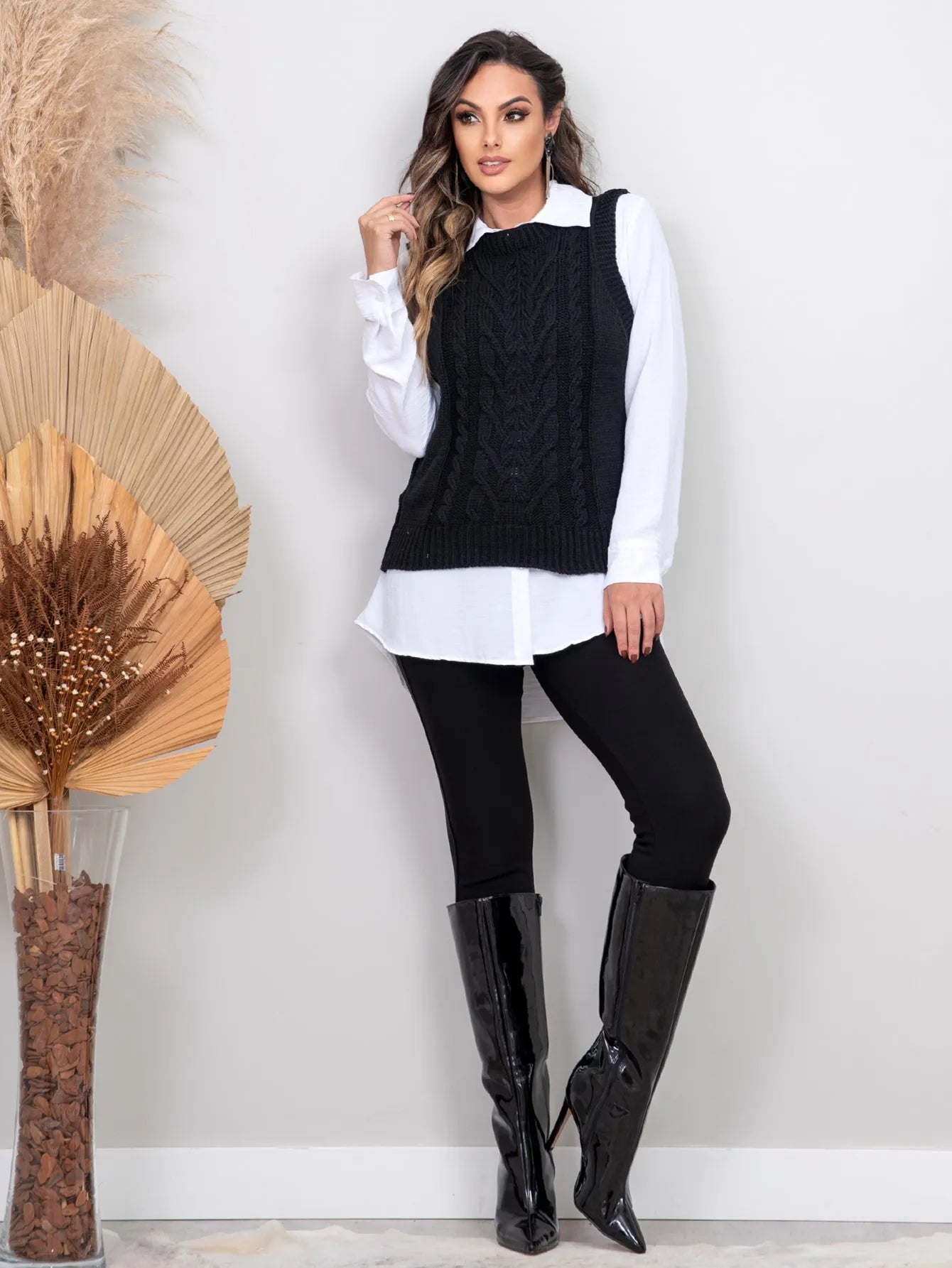 Colete de lã feminino