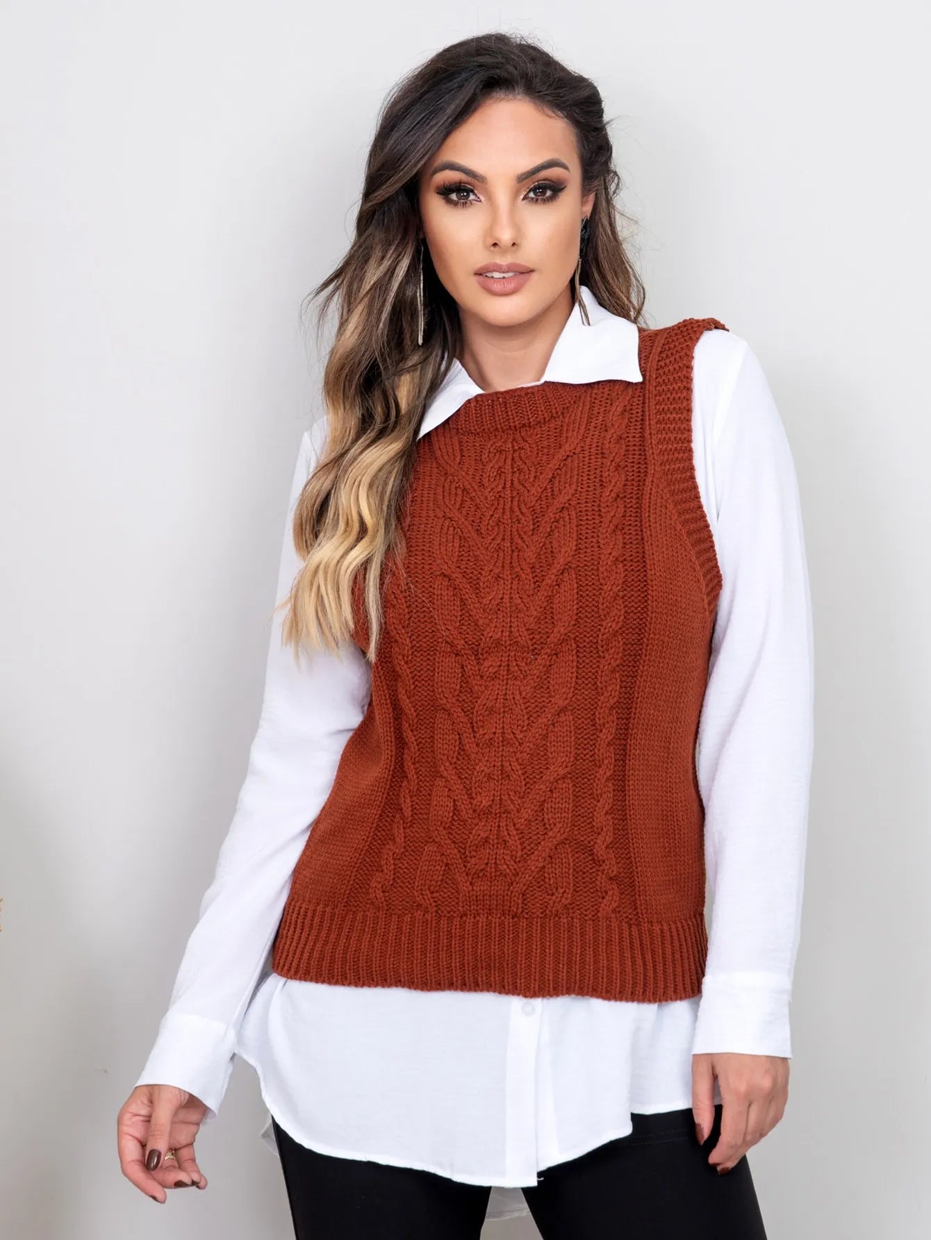 Colete de lã feminino