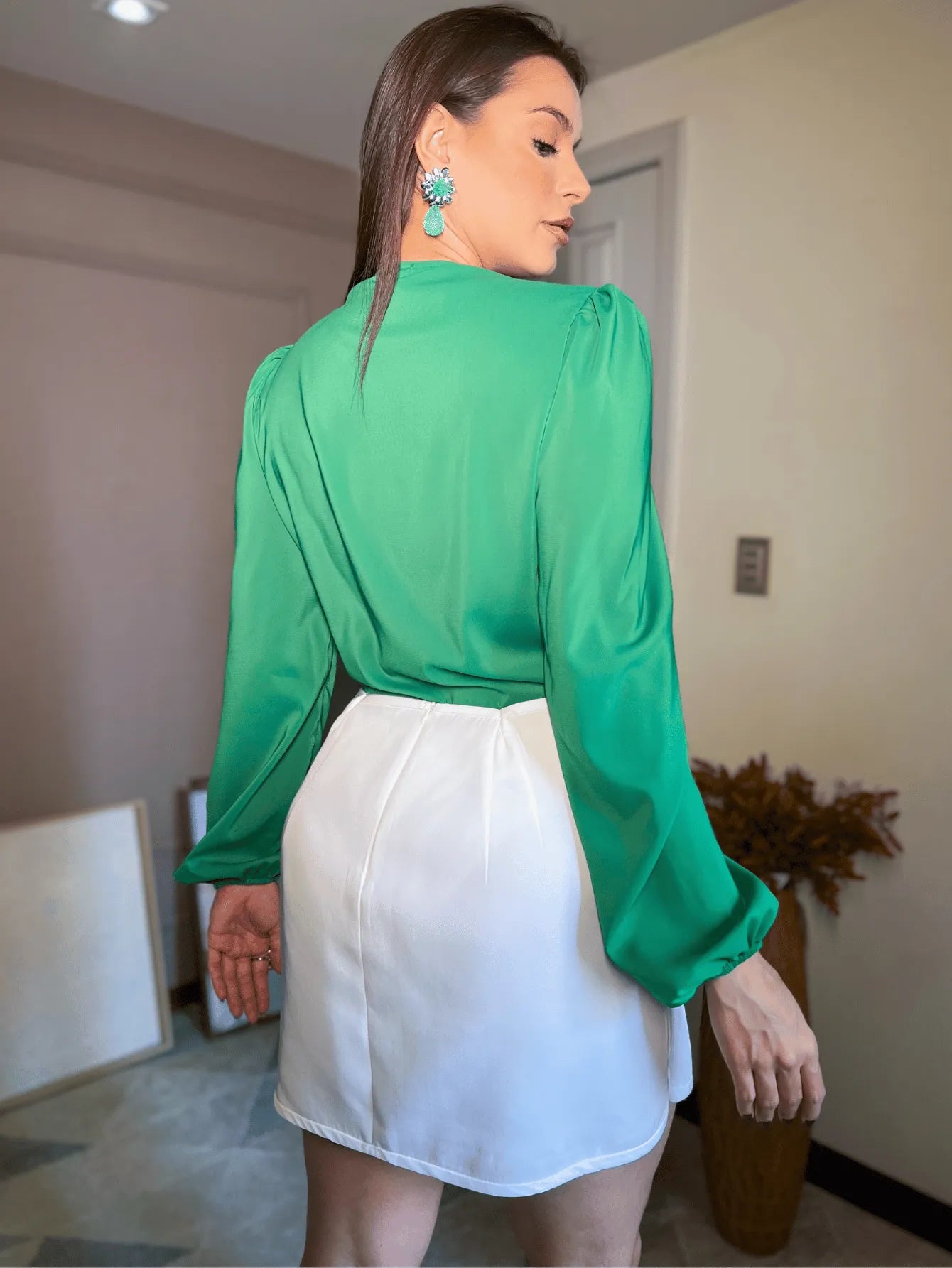 Blusa Body Feminino Manga Bufante