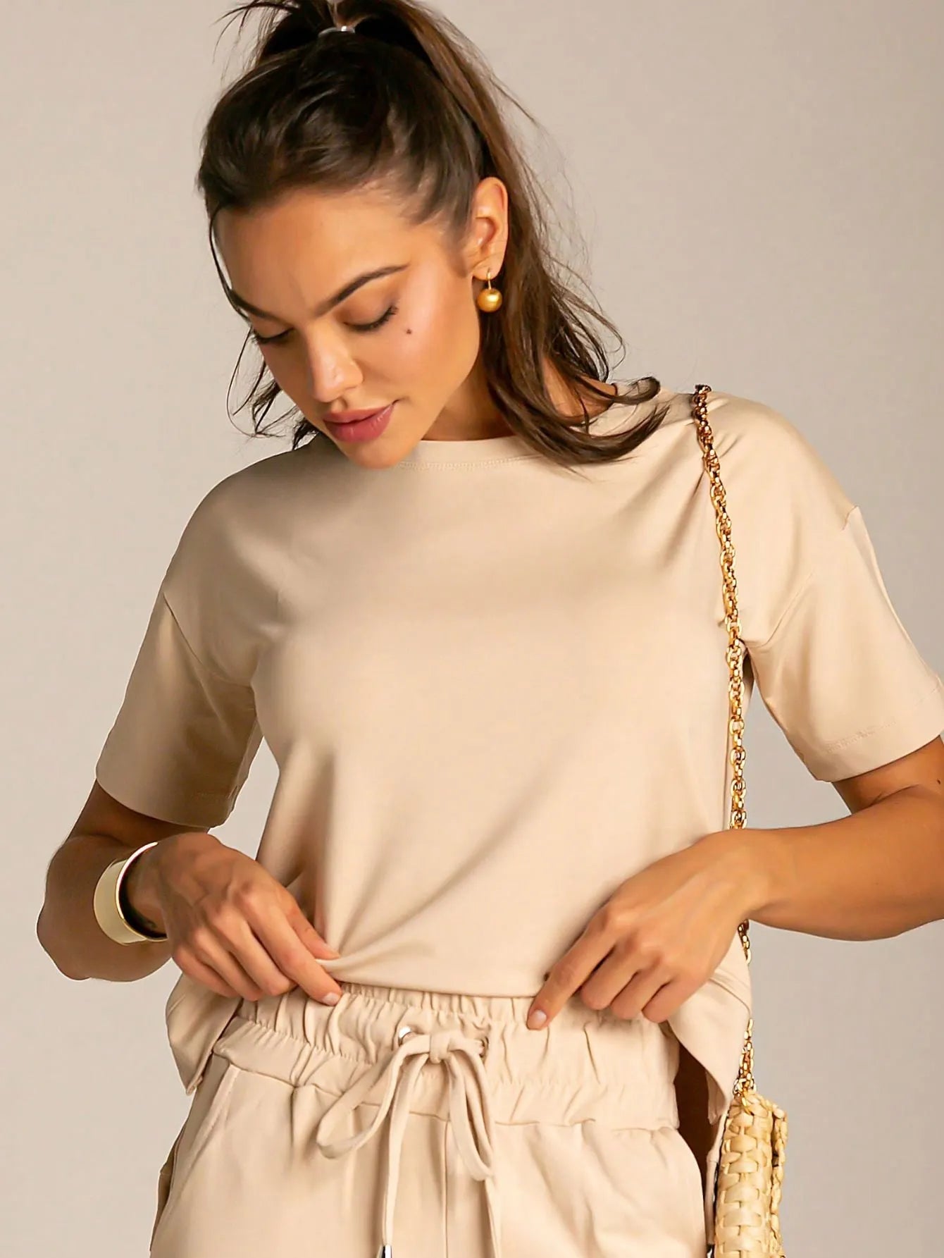 Conjunto Moletinho Pantalona com Blusa Mullet