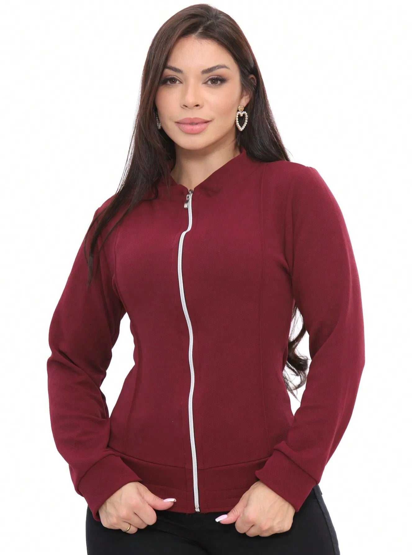 Jaqueta bomber feminina com zíper - Baita Opção - A sua melhor escolha