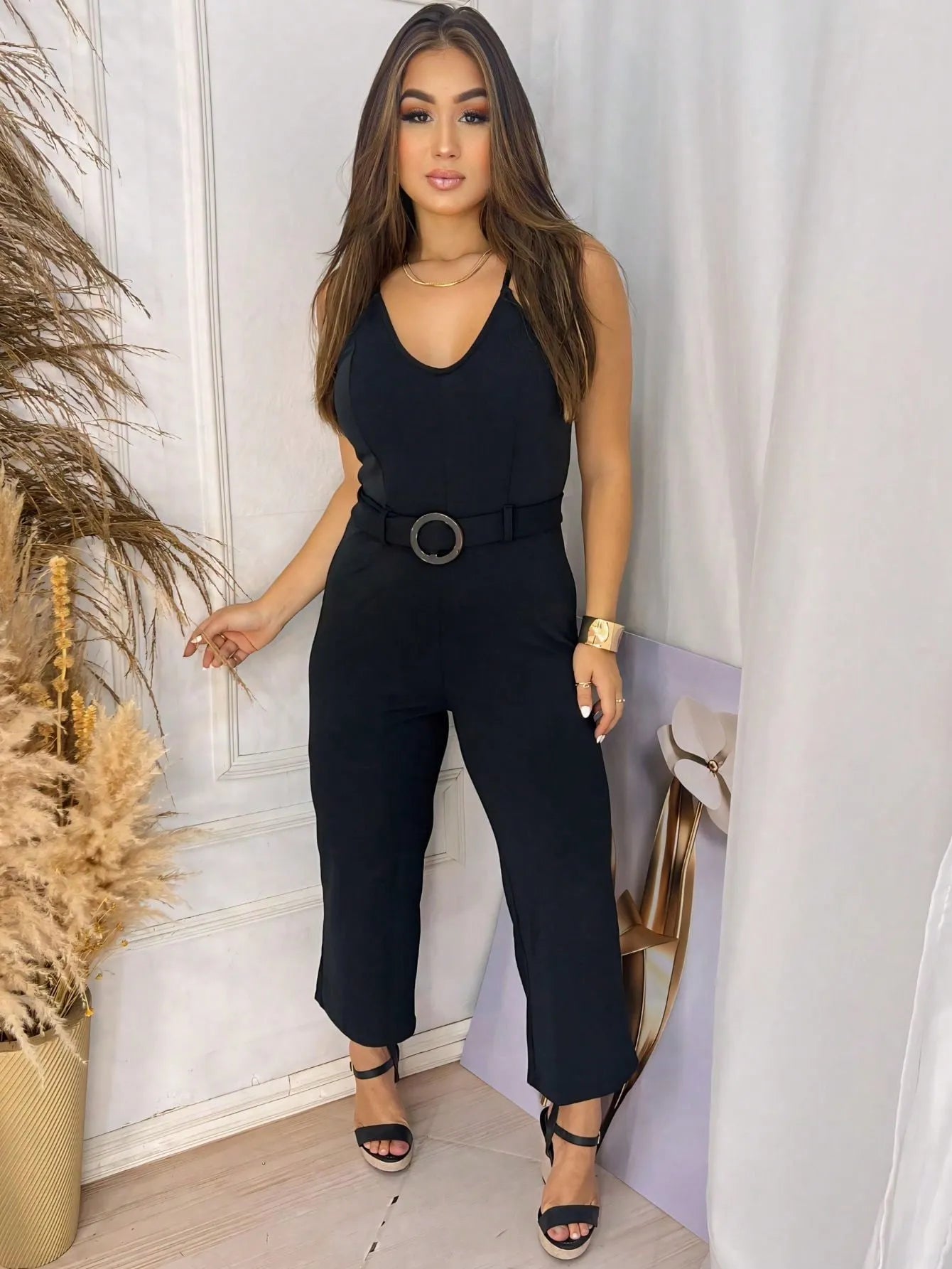 Macacão Pantacourt Acinturado Social