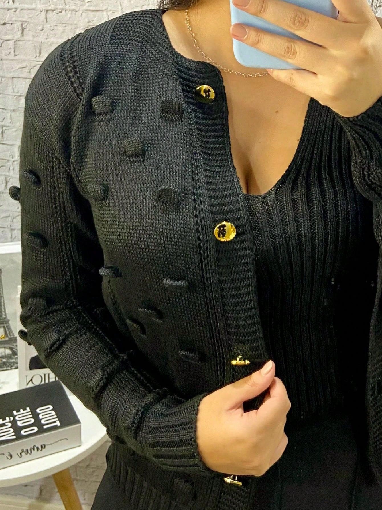 Casaco pom pom e cropped de Inverno