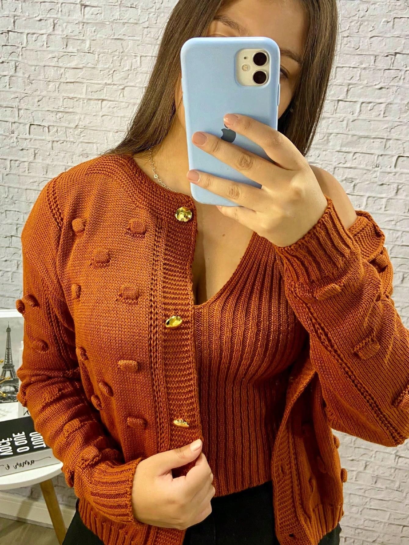 Casaco pom pom e cropped de Inverno