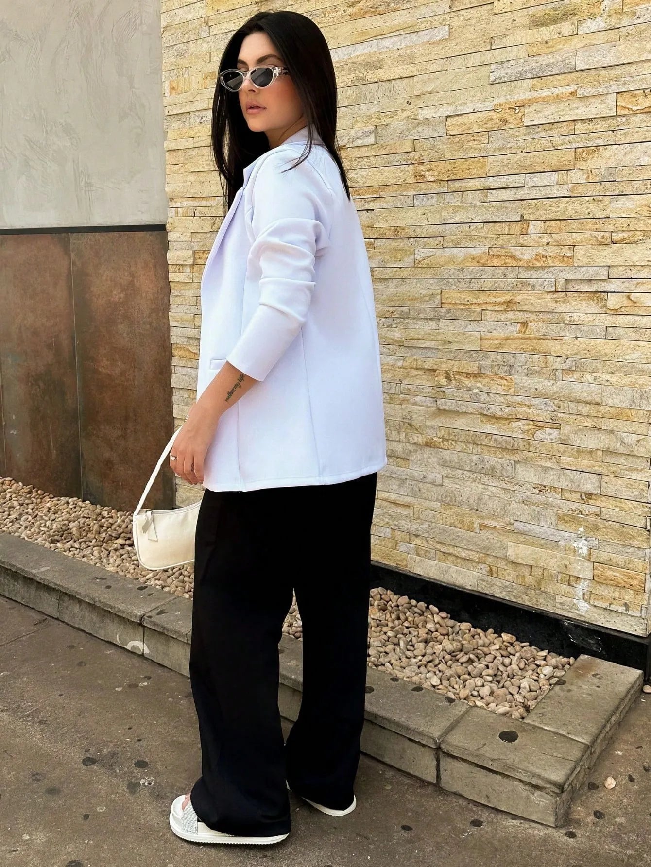 Blazer feminino estilo alfaiataria social