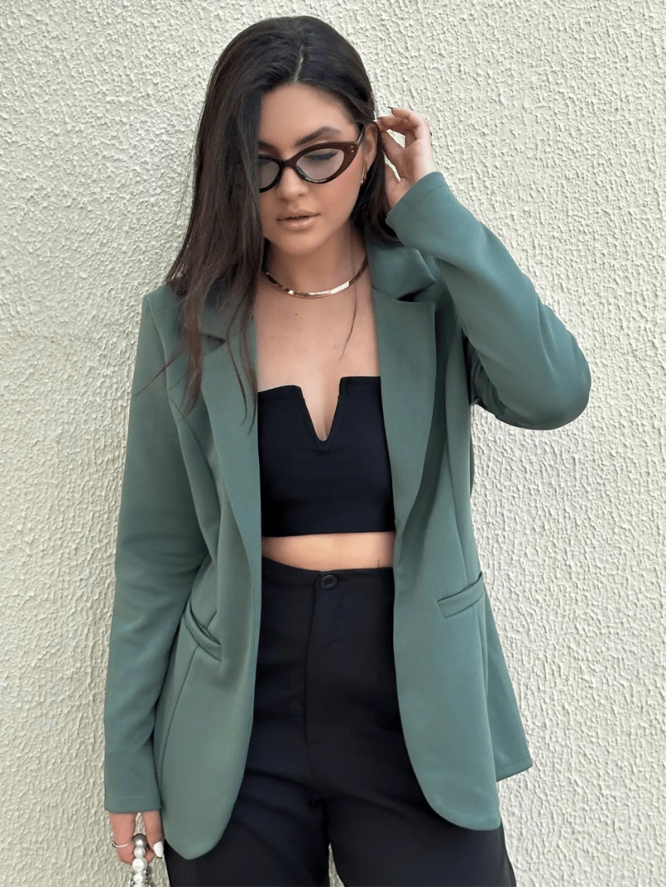 Blazer feminino estilo alfaiataria social