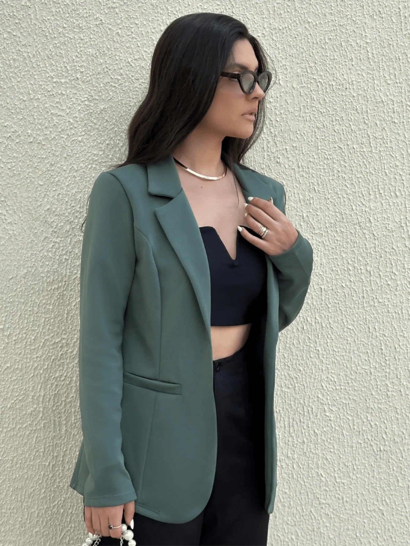 Blazer feminino estilo alfaiataria social