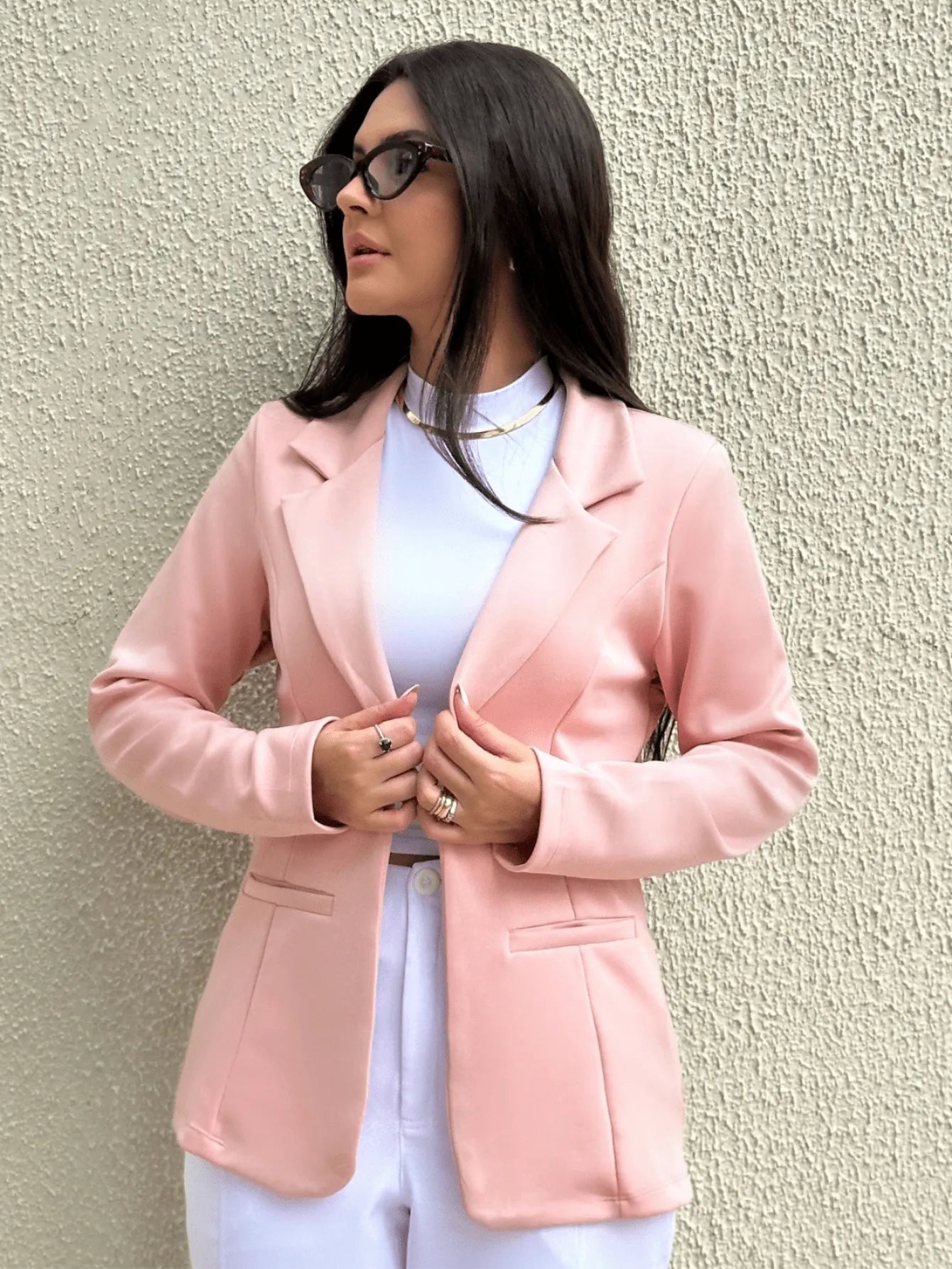 Blazer feminino estilo alfaiataria social