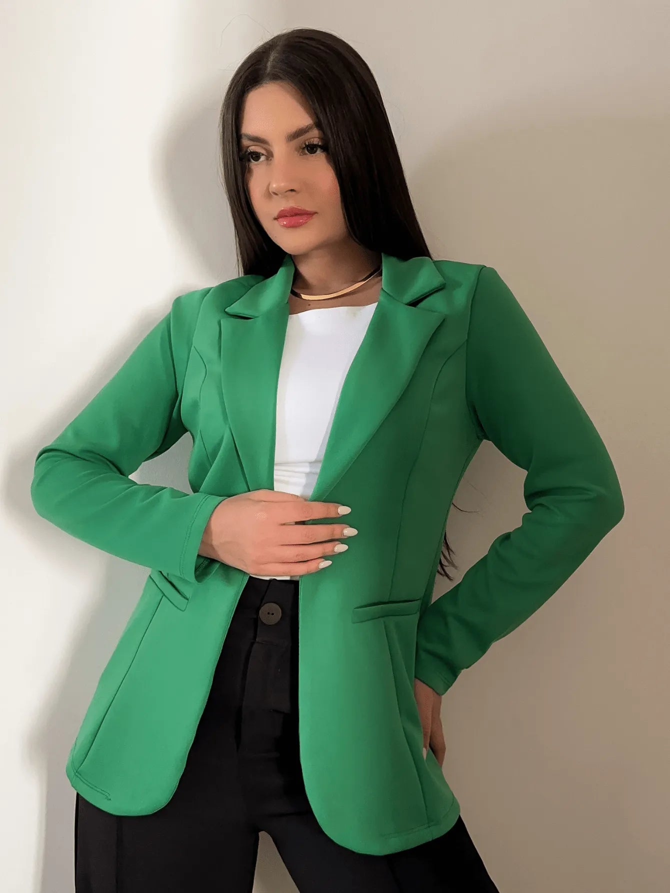 Blazer feminino estilo alfaiataria social