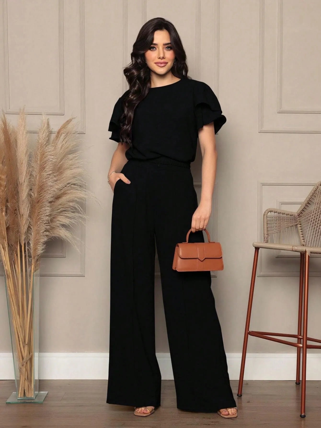 Conjunto feminino com tecido duna