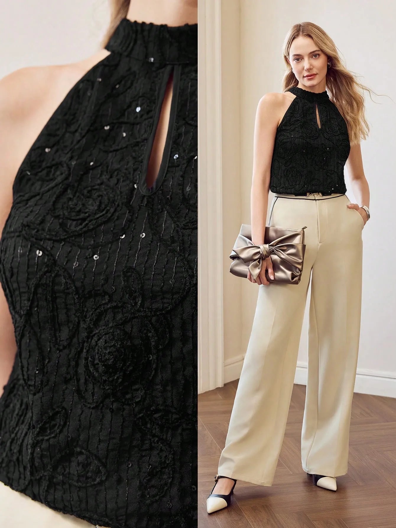 BLUSA REGATA COM DECOTE TIPO BURACO DA FECHADURA