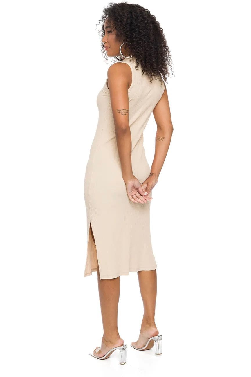 Vestido Midi sem manga em Ribana