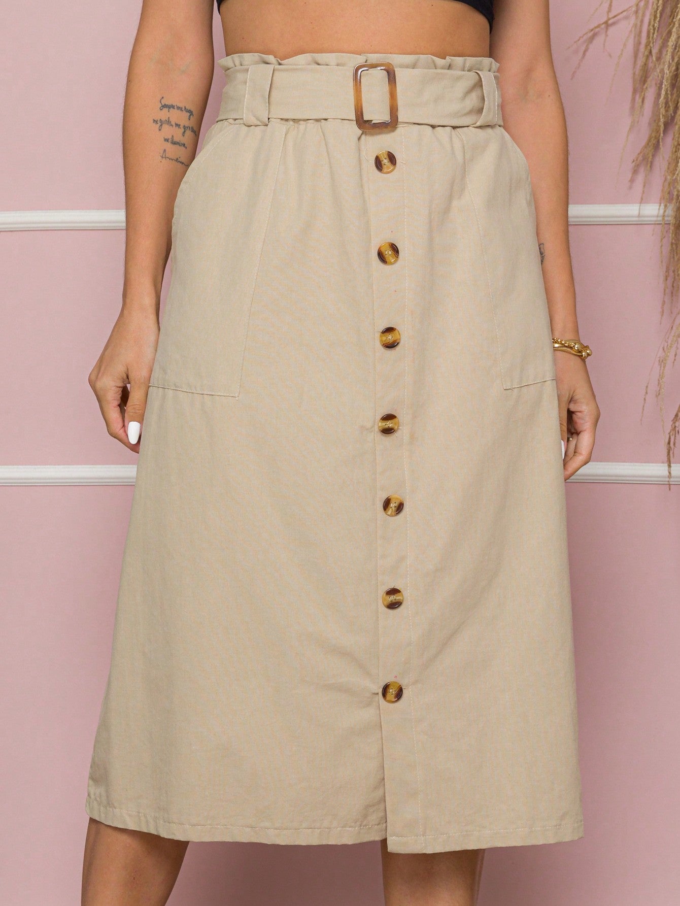 Saia feminina longa midi com algodão - Baita Opção - A sua melhor escolha