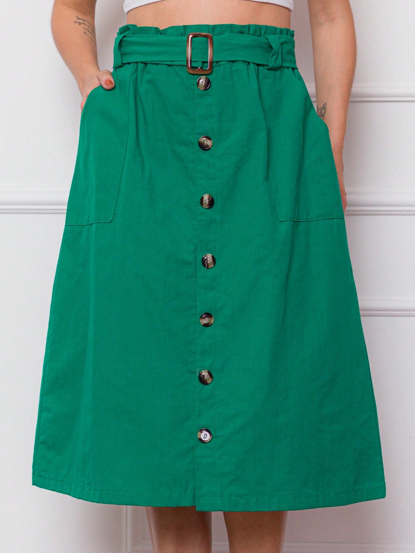 Saia feminina longa midi com algodão - Baita Opção - A sua melhor escolha