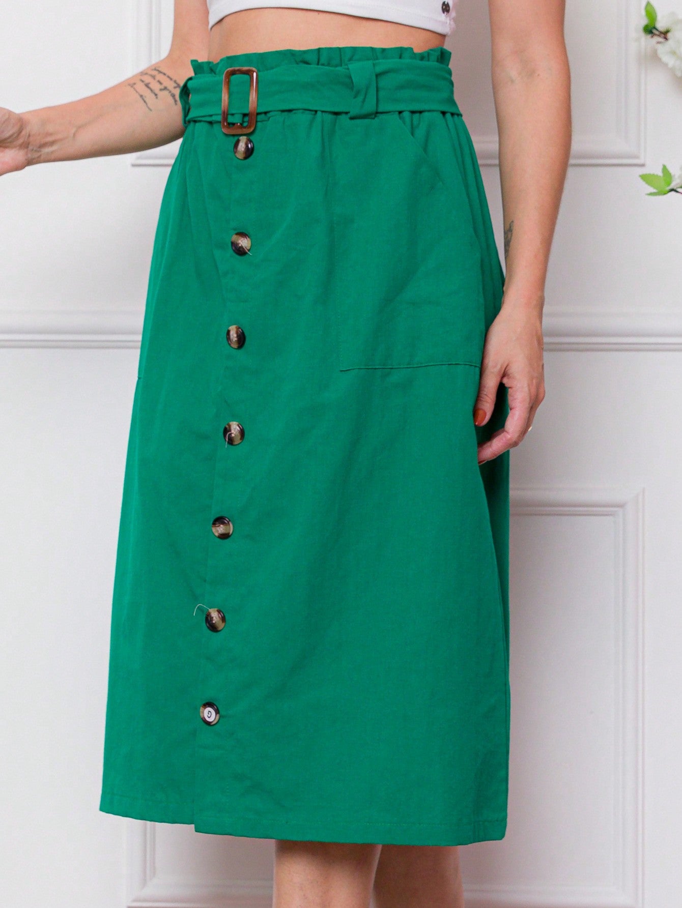 Saia feminina longa midi com algodão - Baita Opção - A sua melhor escolha