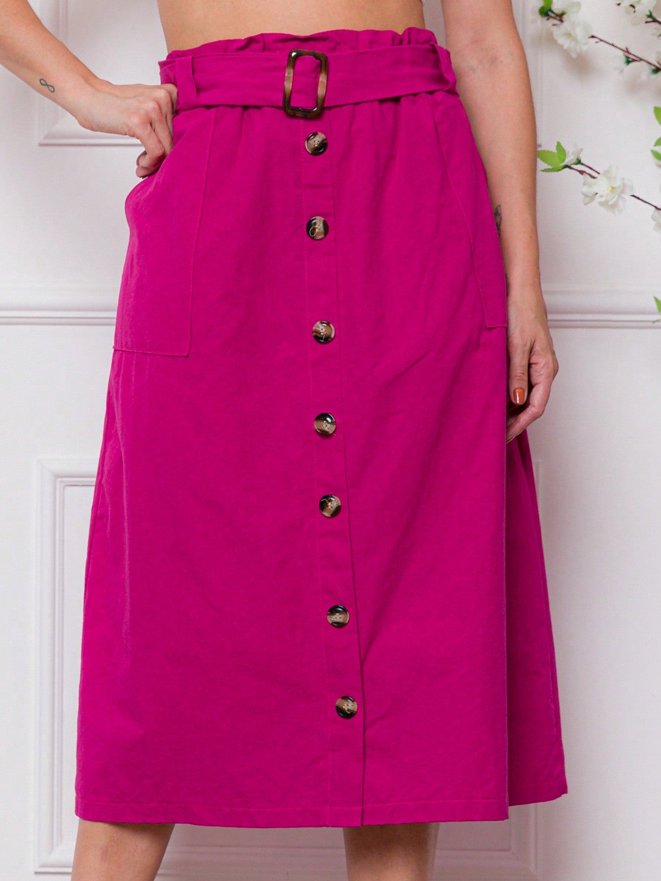 Saia feminina longa midi com algodão - Baita Opção - A sua melhor escolha