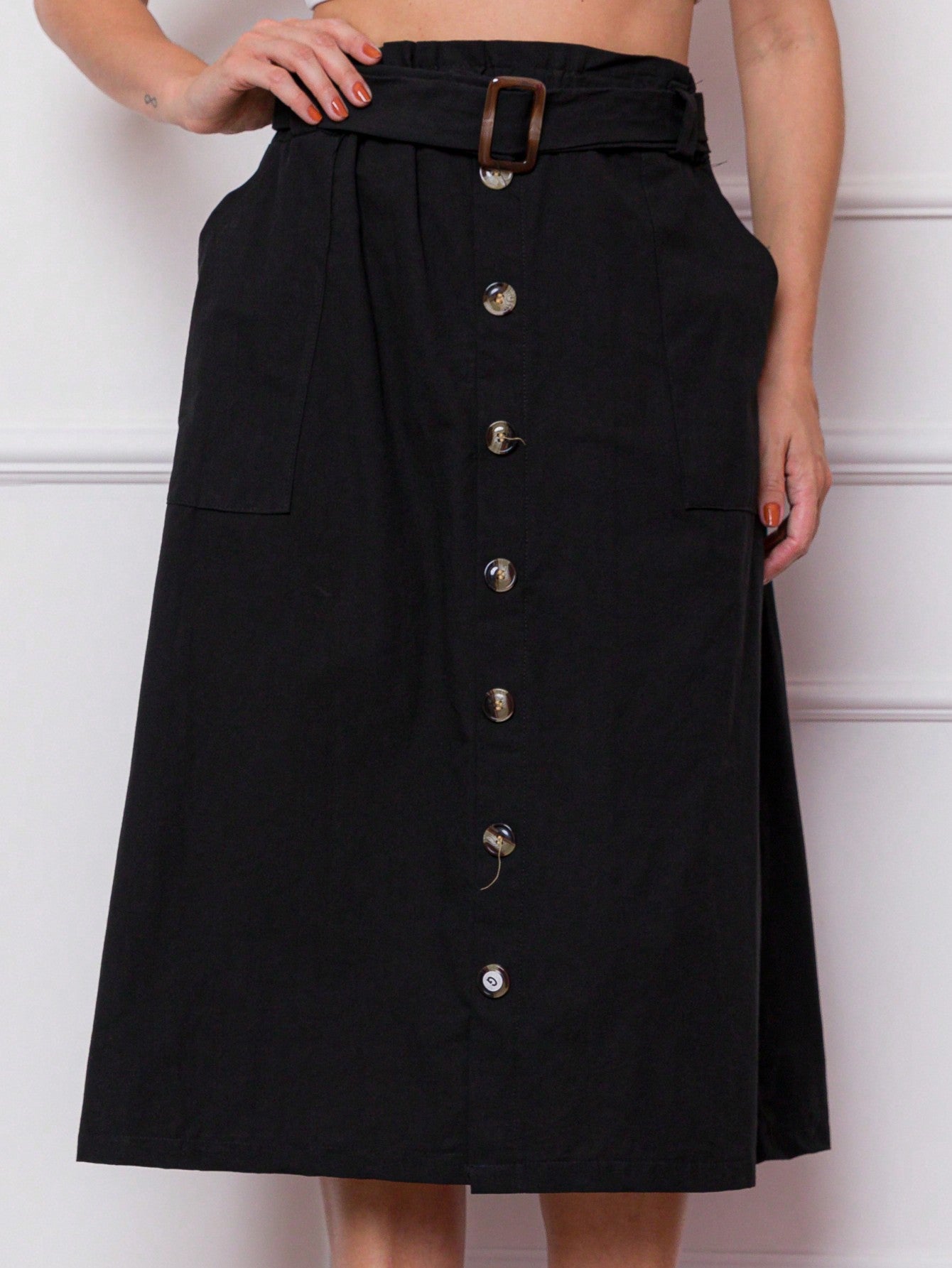 Saia feminina longa midi com algodão - Baita Opção - A sua melhor escolha