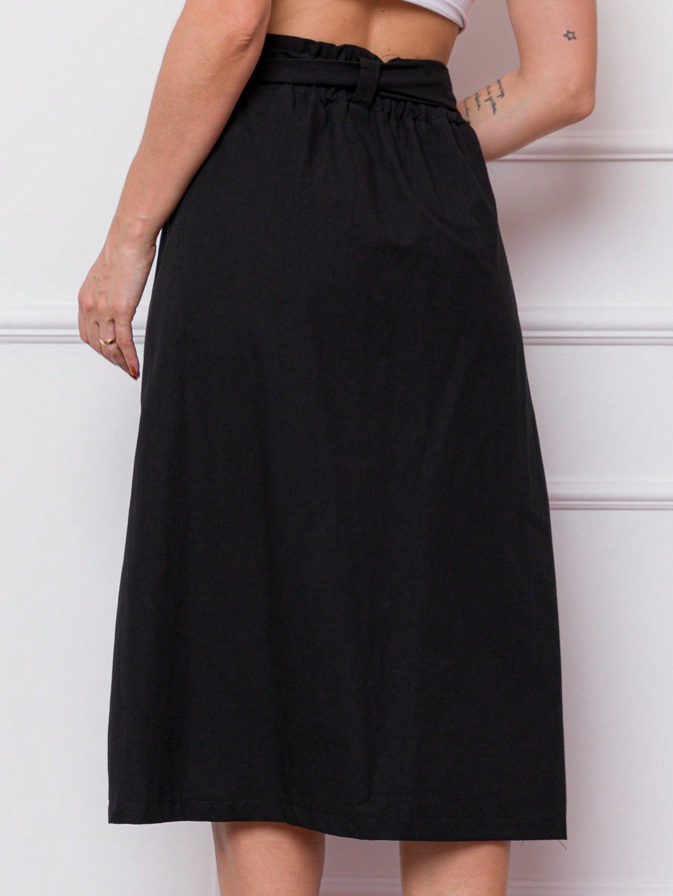 Saia feminina longa midi com algodão - Baita Opção - A sua melhor escolha