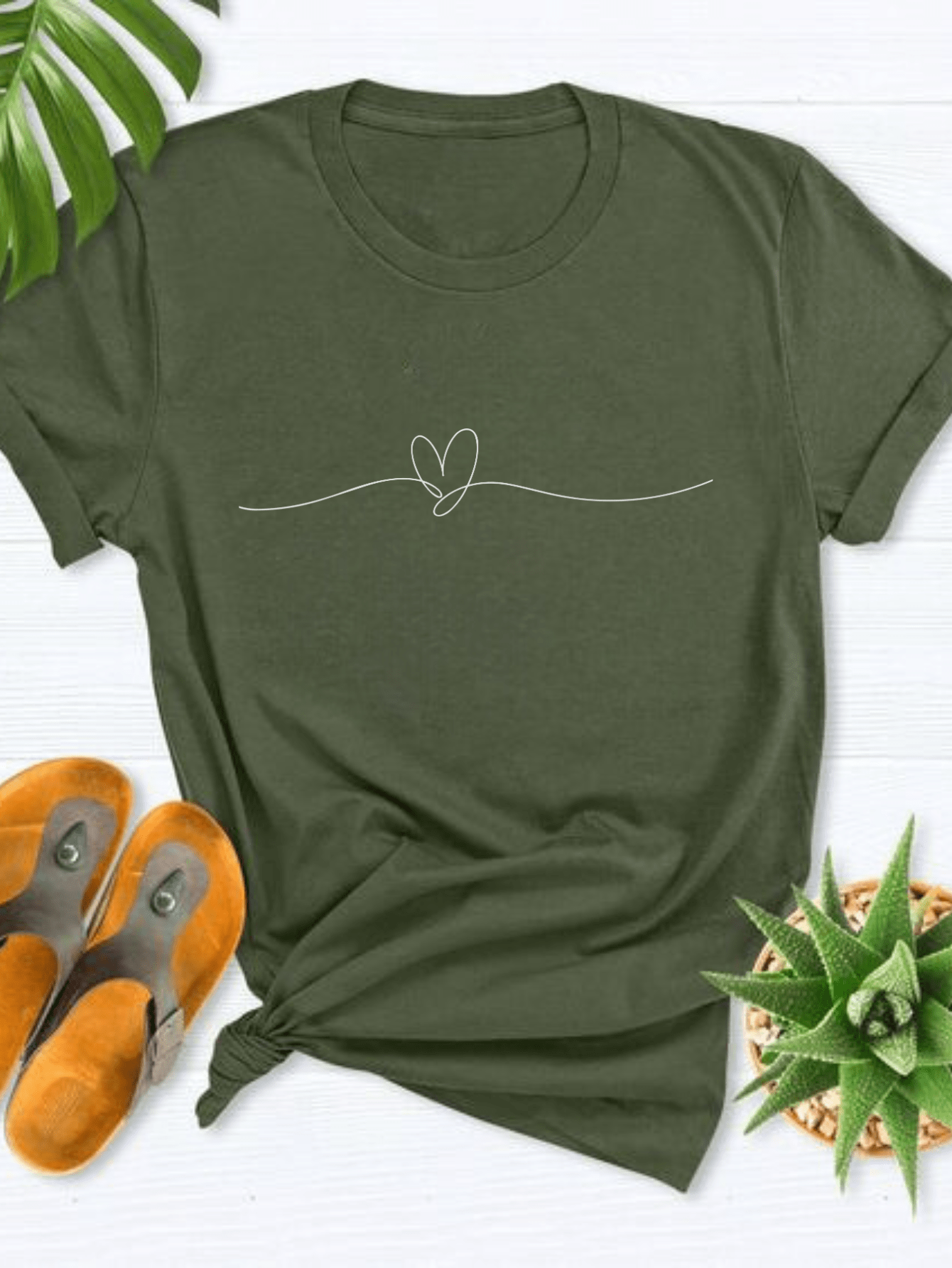 Camiseta feminina linha do coração - Baita Opção - A sua melhor escolha