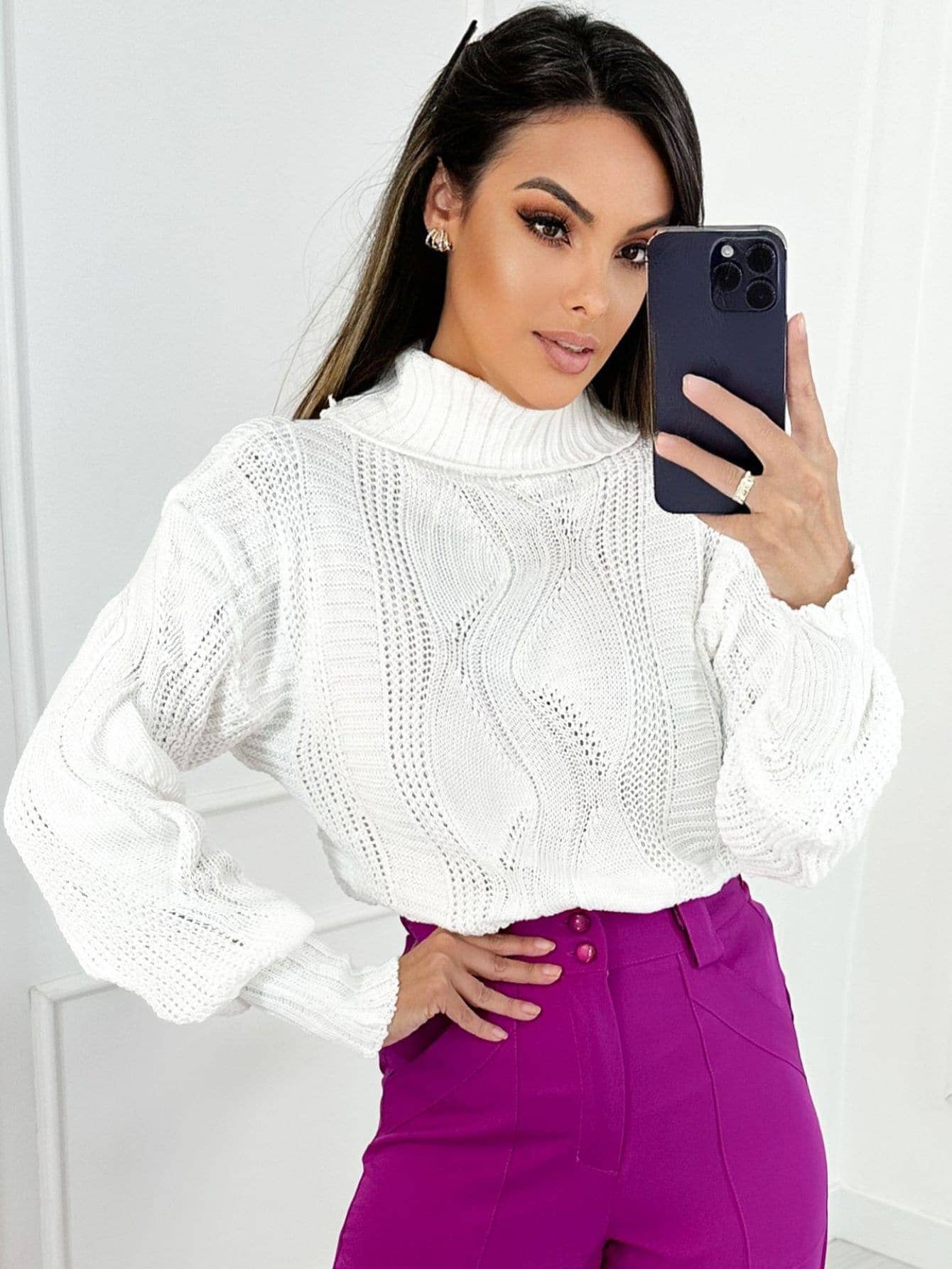 Suéter feminino estilo cacharrel - Baita Opção - A sua melhor escolha