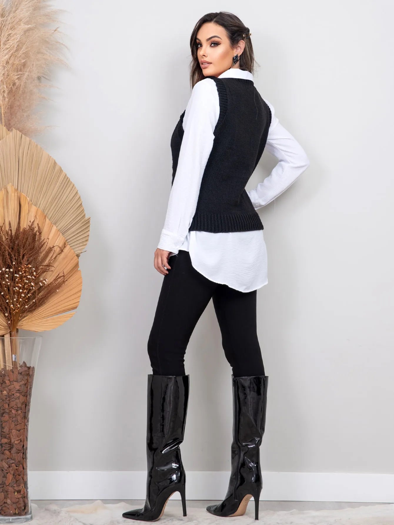 Colete de lã feminino