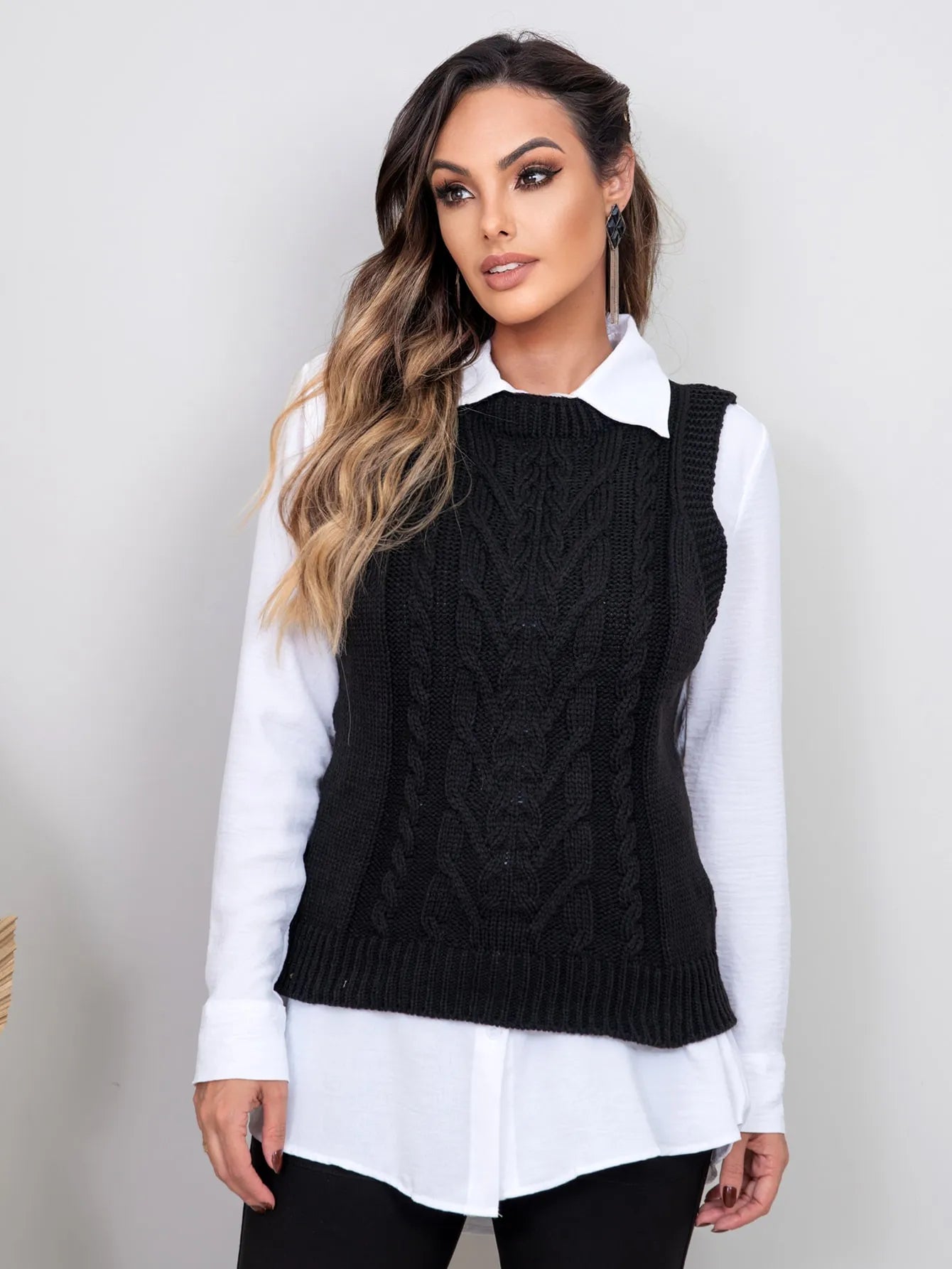 Colete de lã feminino