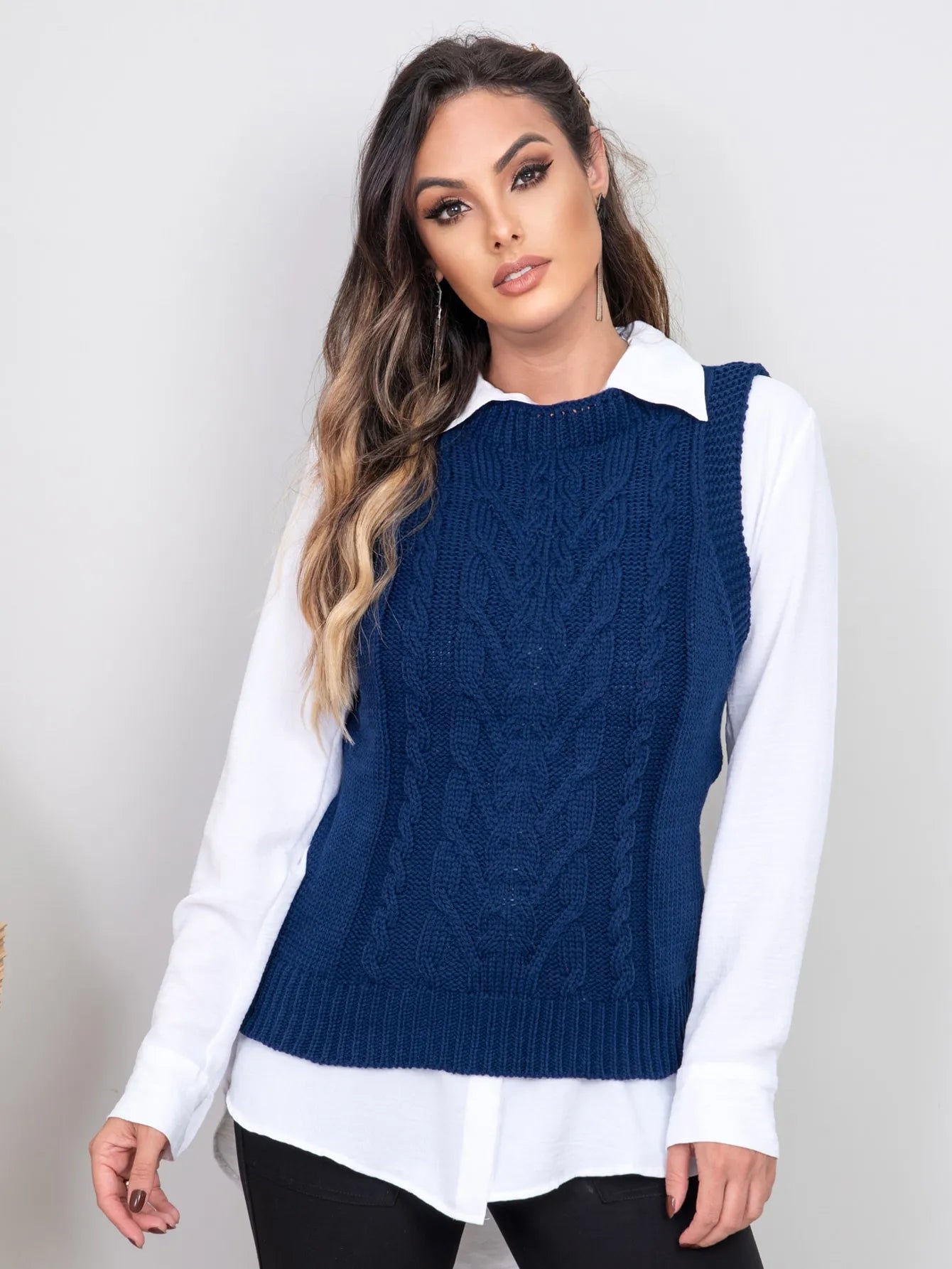 Colete de lã feminino