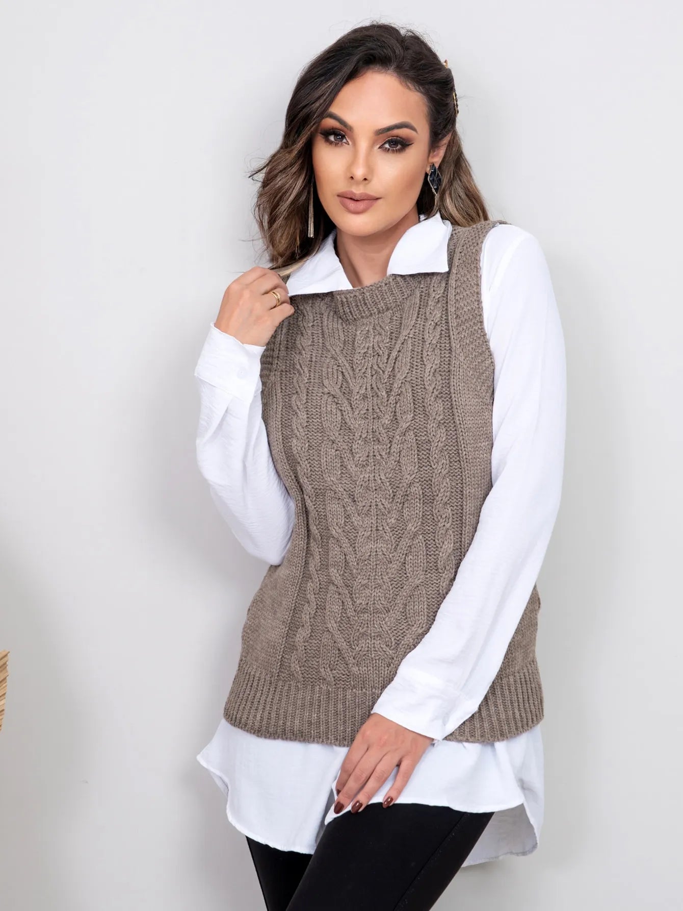 Colete de lã feminino