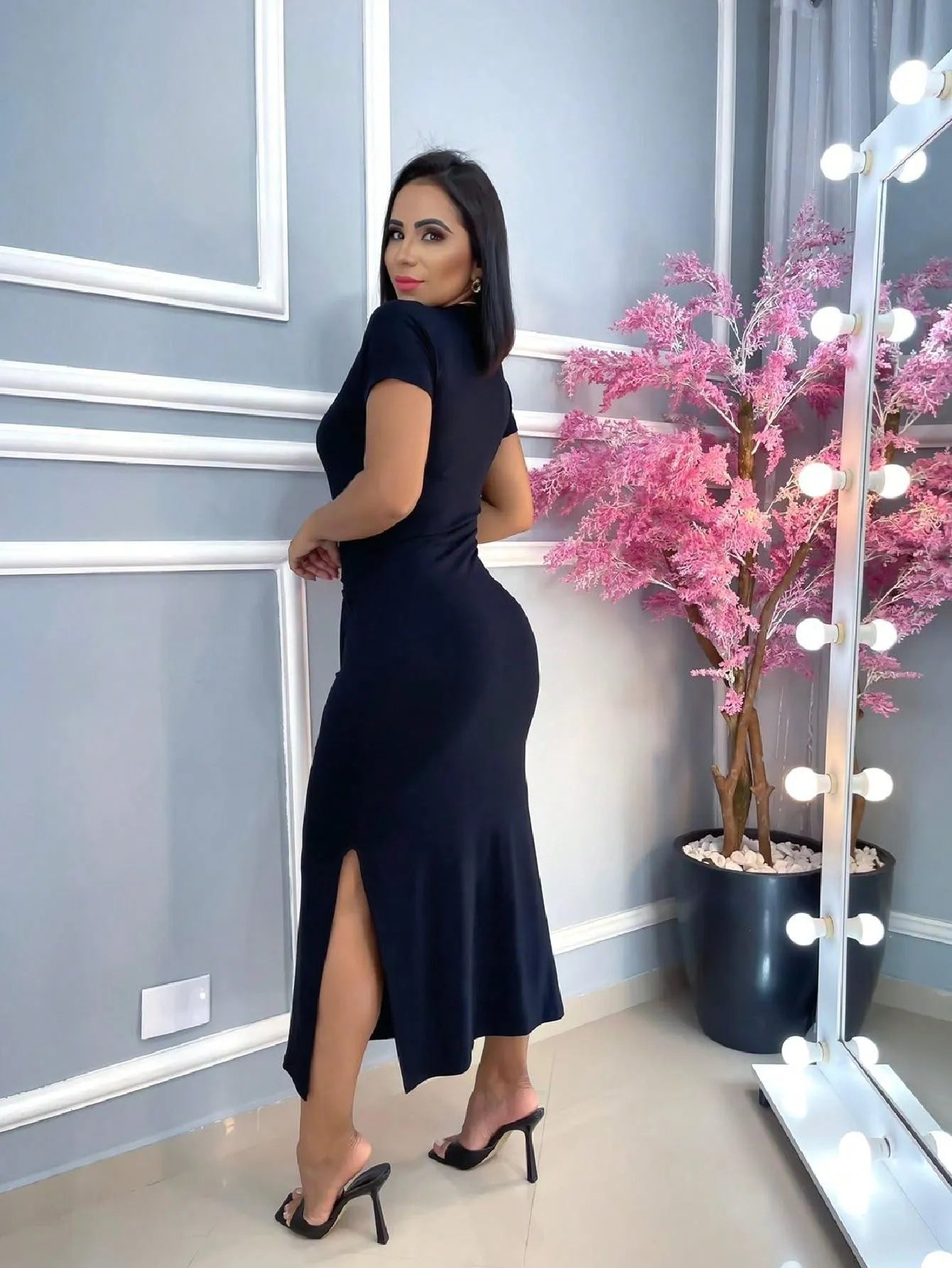 Vestido longo de amarrar - Baita Opção - A sua melhor escolha