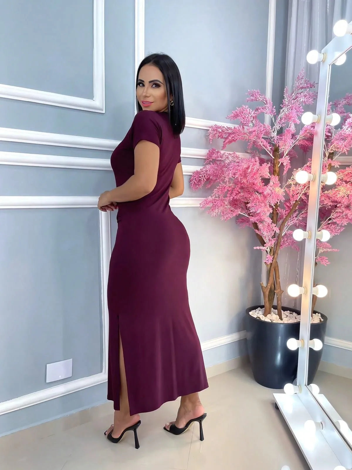 Vestido longo de amarrar - Baita Opção - A sua melhor escolha