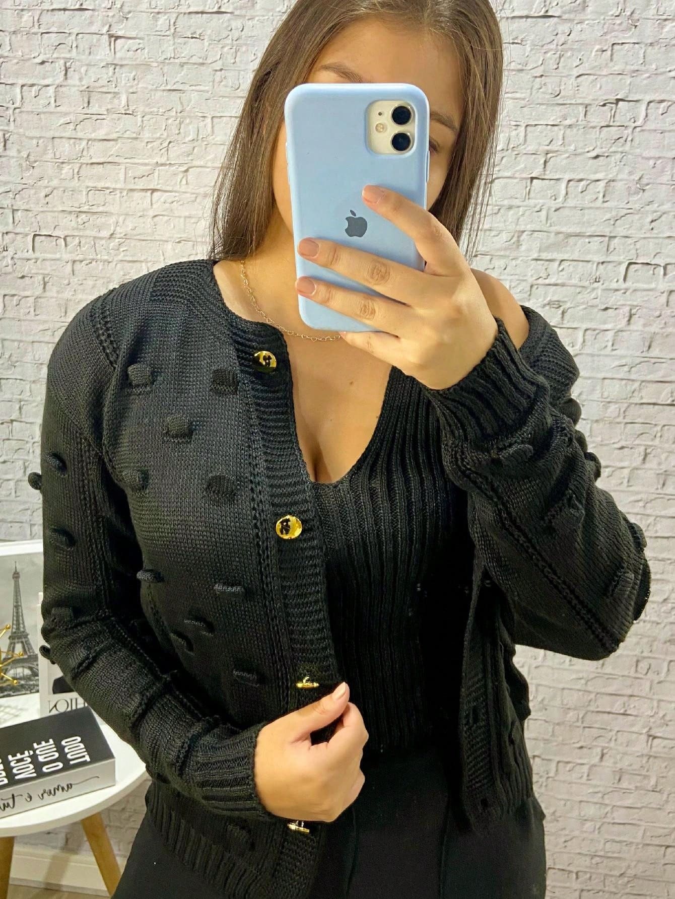 Casaco pom pom e cropped de Inverno