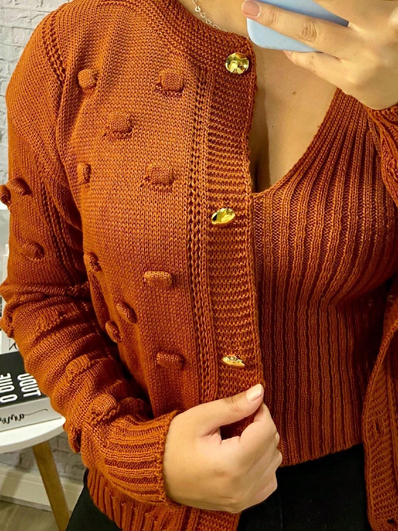 Casaco pom pom e cropped de Inverno