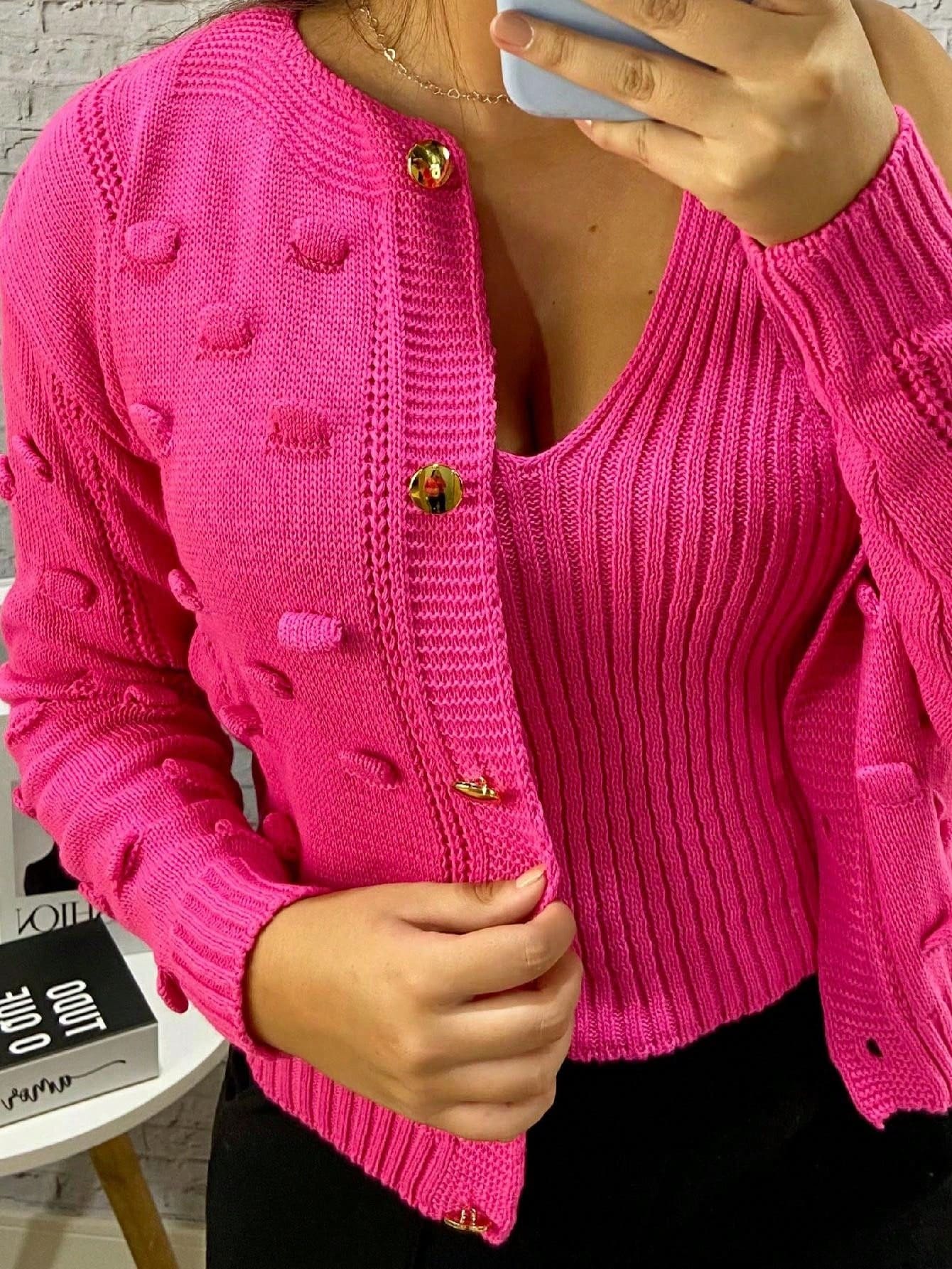 Casaco pom pom e cropped de Inverno