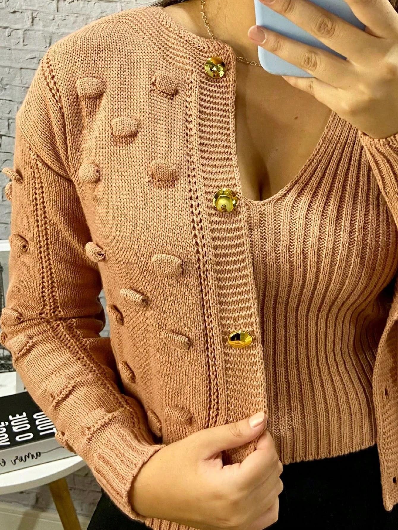 Casaco pom pom e cropped de Inverno