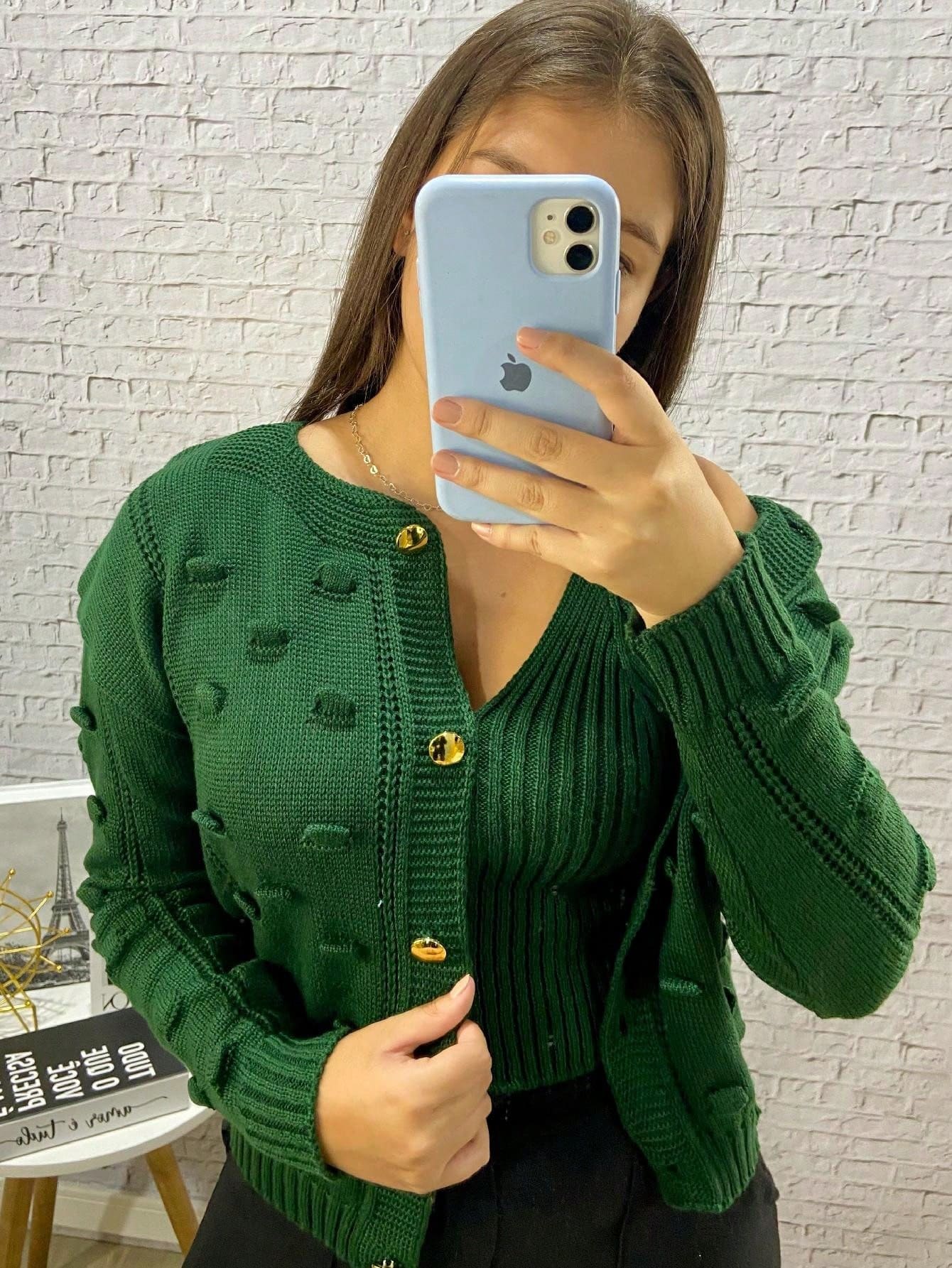 Casaco pom pom e cropped de Inverno