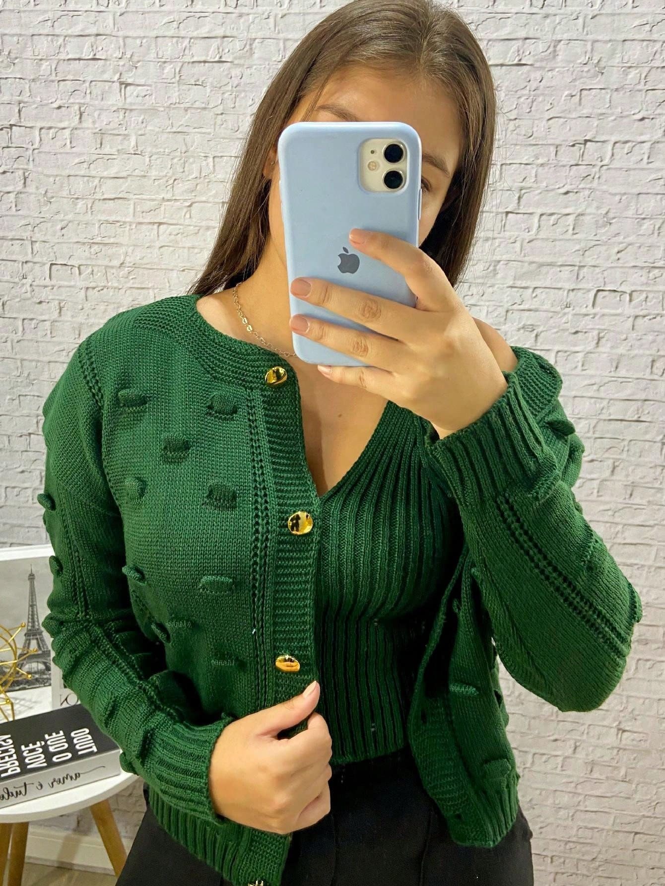 Casaco pom pom e cropped de Inverno