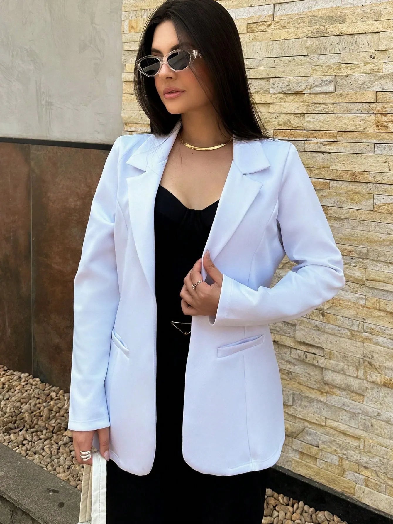 Blazer feminino estilo alfaiataria social