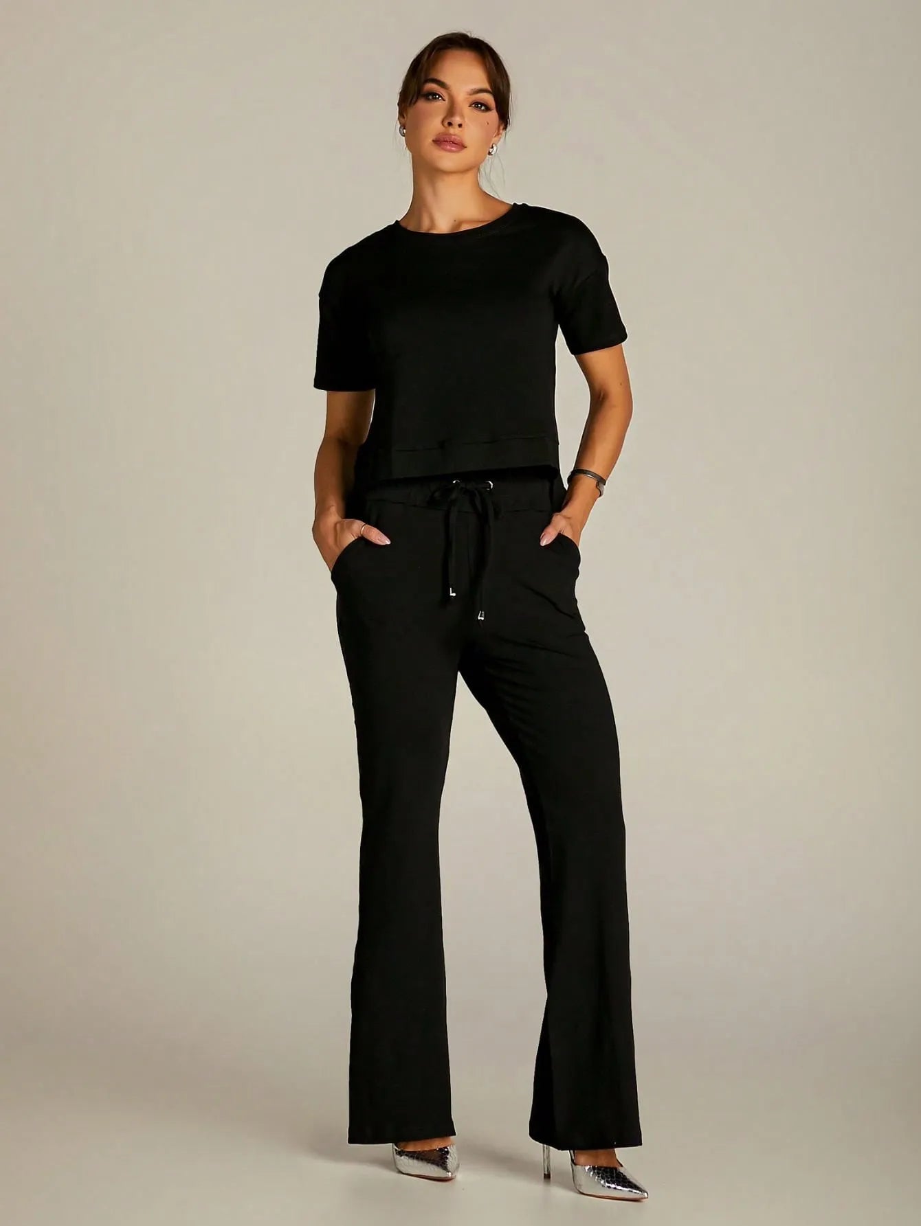 Conjunto Moletinho Pantalona com Blusa Mullet