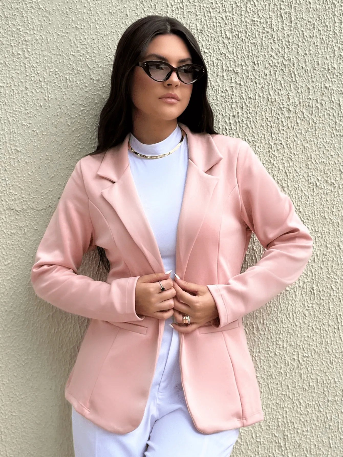Blazer feminino estilo alfaiataria social