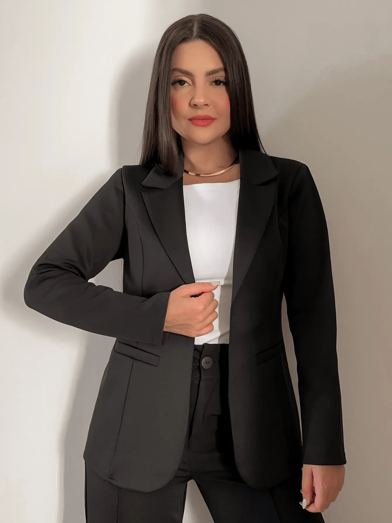 Blazer feminino estilo alfaiataria social