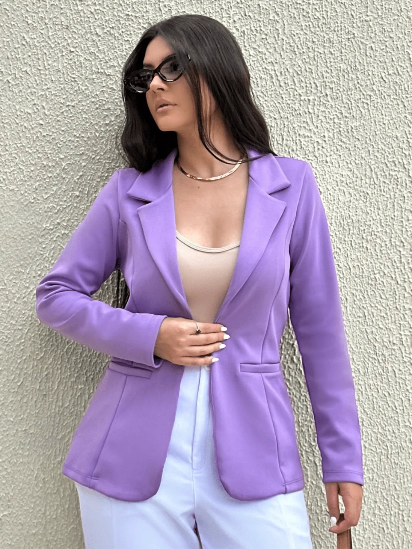 Blazer feminino estilo alfaiataria social