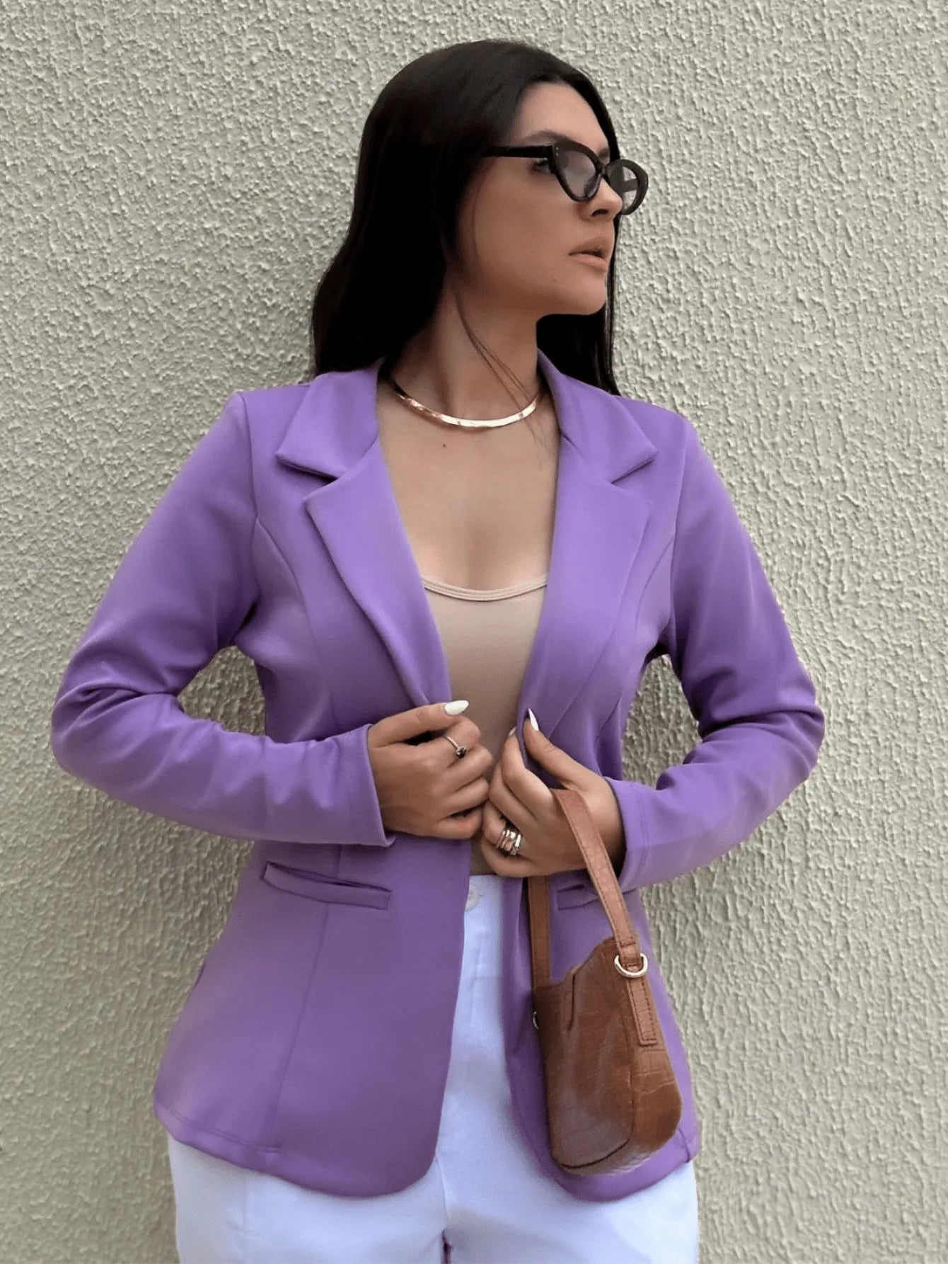 Blazer feminino estilo alfaiataria social