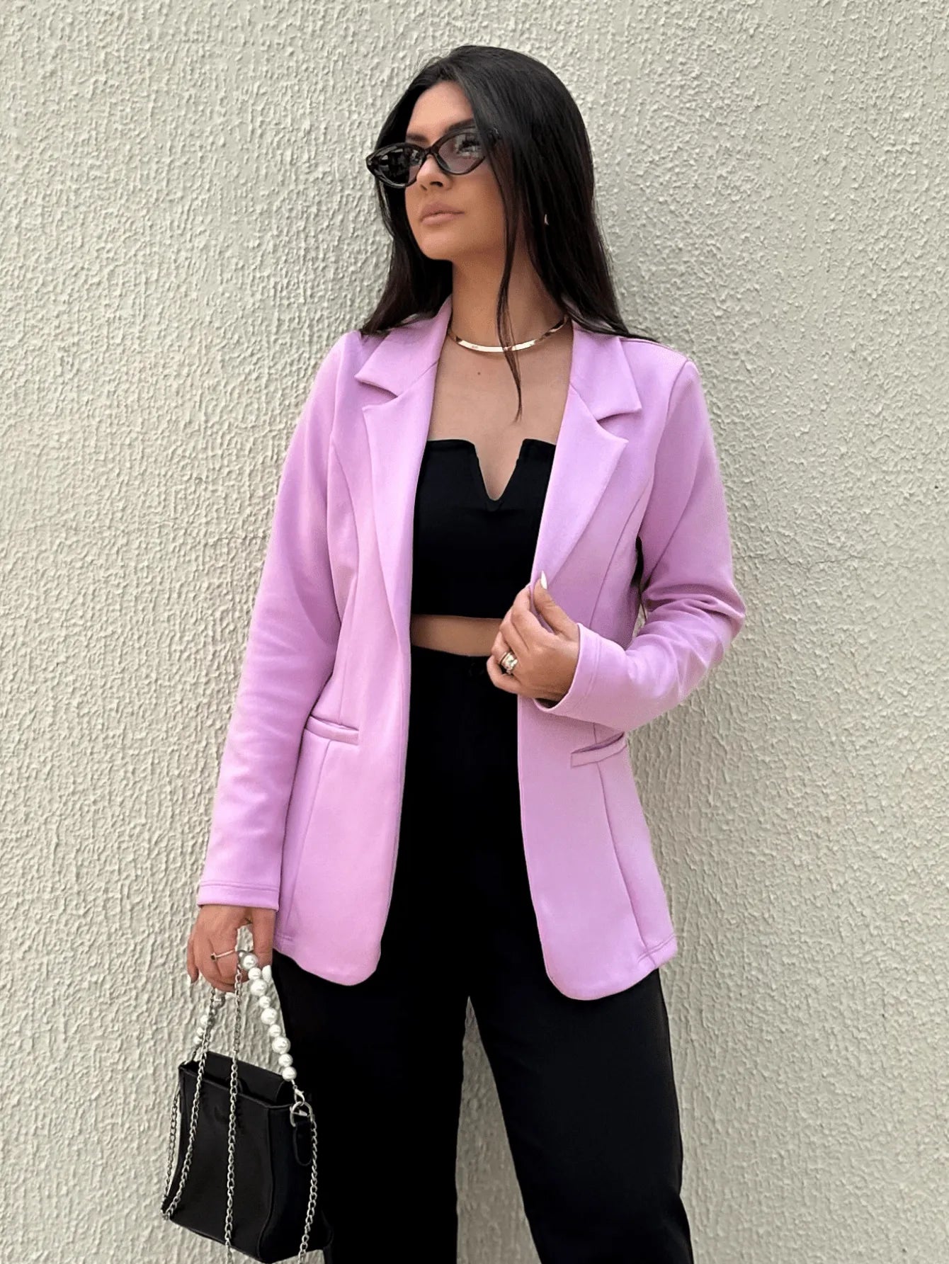 Blazer feminino estilo alfaiataria social