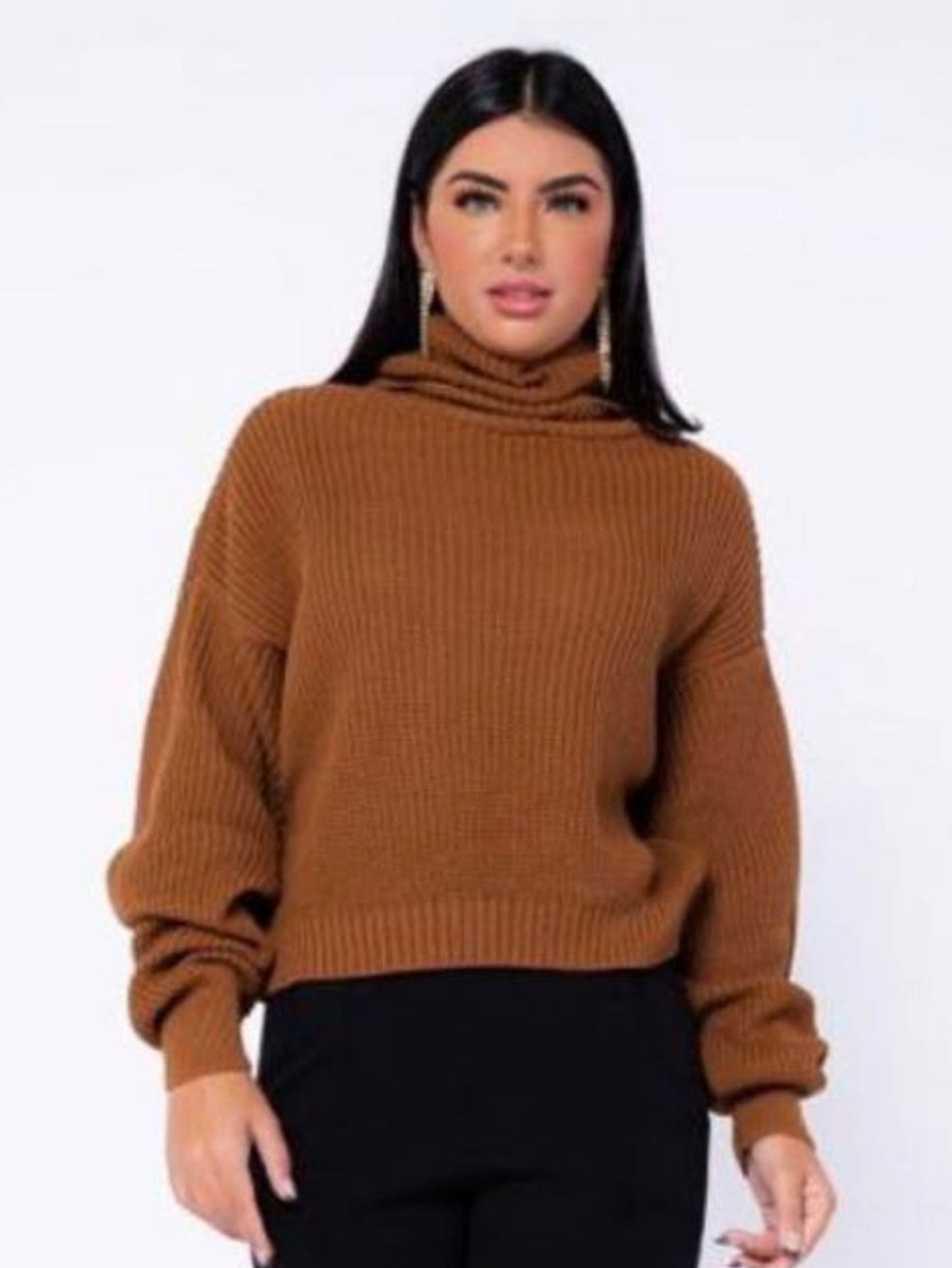 Blusa feminina tricot gola alta - Baita Opção - A sua melhor escolha