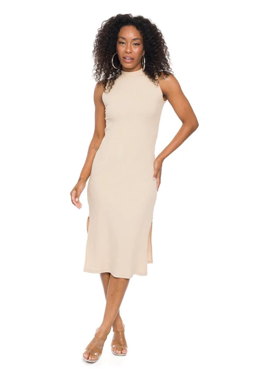 Vestido Midi sem manga em Ribana