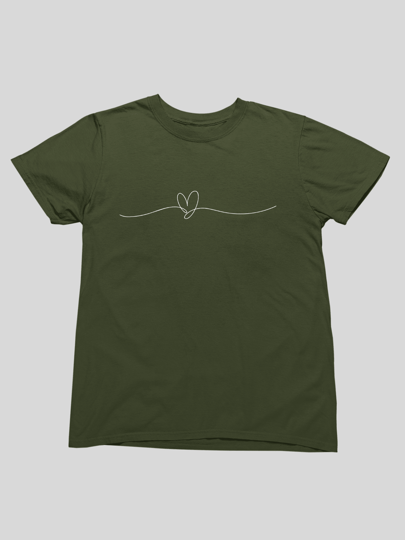 Camiseta feminina linha do coração - Baita Opção - A sua melhor escolha