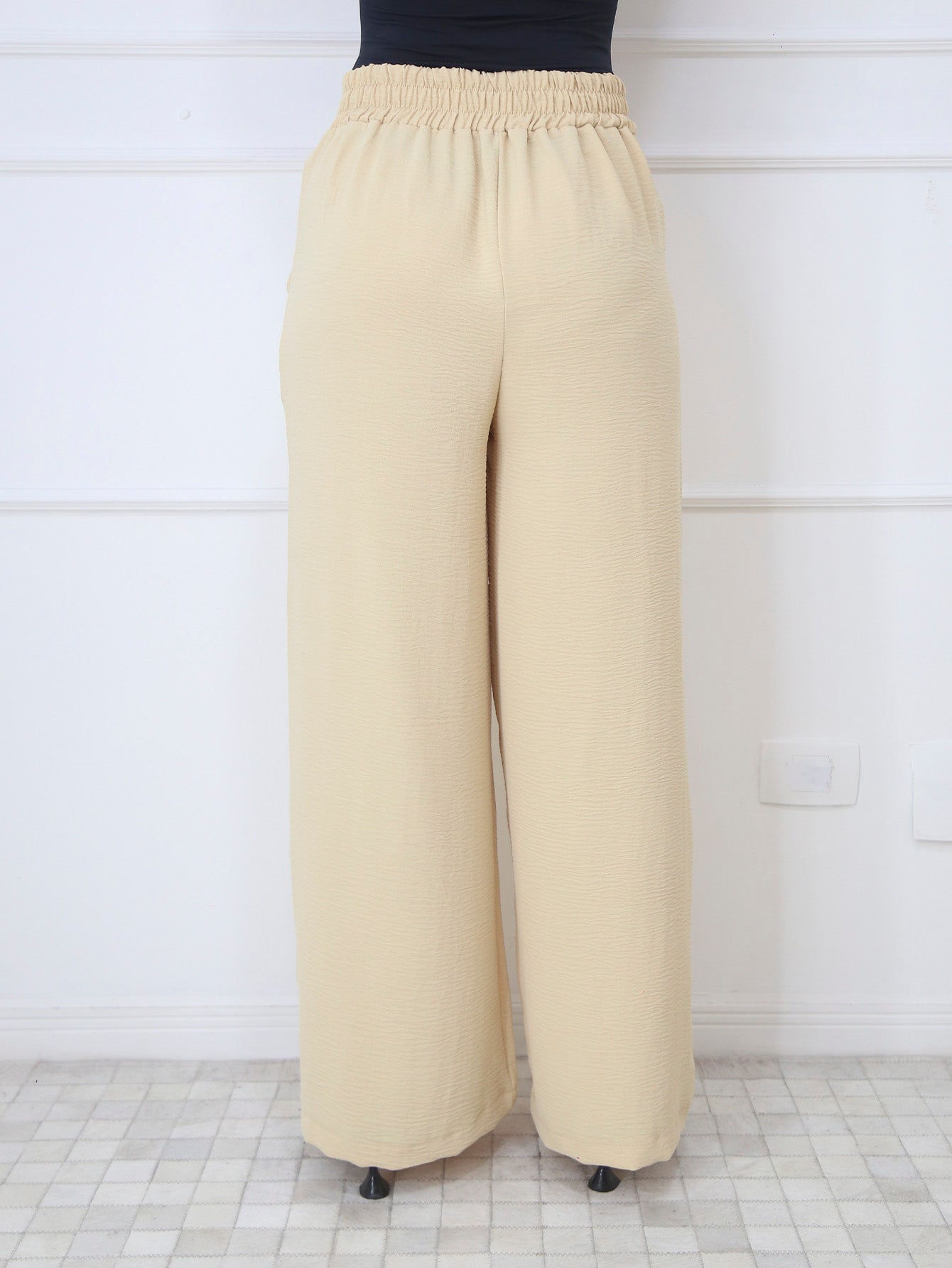 Calça pantalona feminina com cintura alta e elastico - Baita Opção - A sua melhor escolha